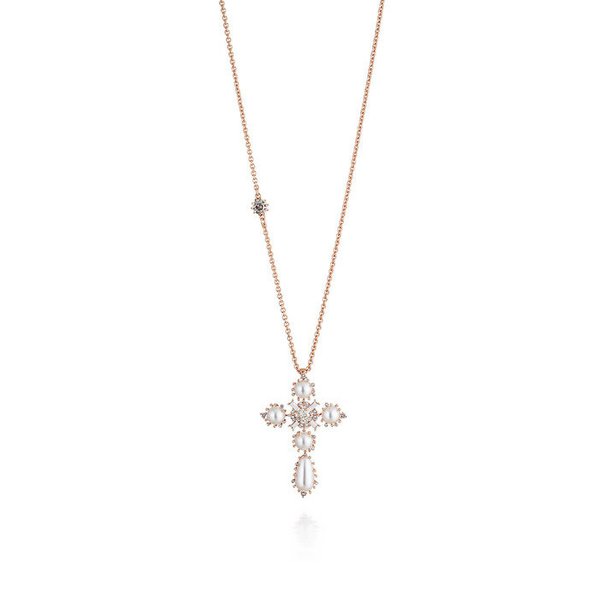 Pearl Cross Pendant Necklace