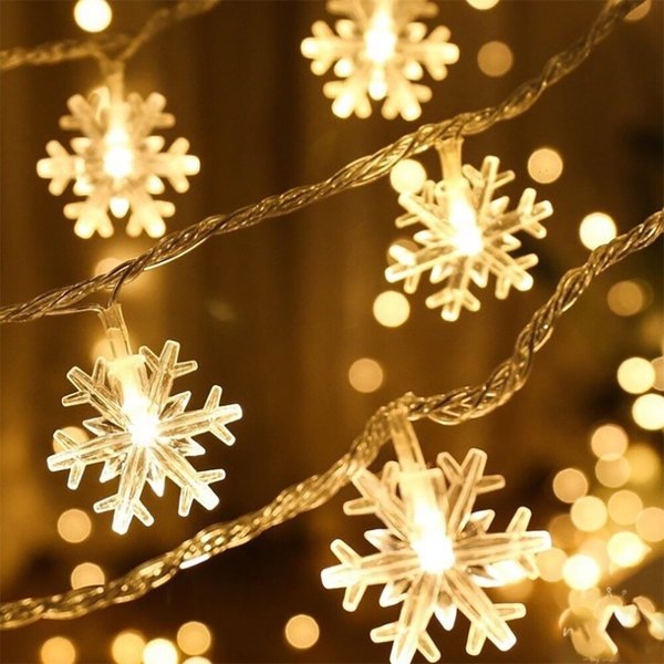 10구 LED 눈꽃 가랜드 전구 웜색 1.5M 줄조명