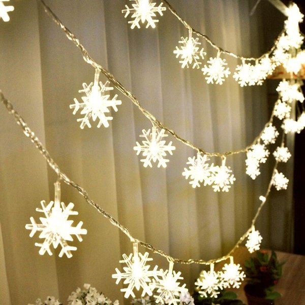 10구 LED 눈꽃 가랜드 전구 웜색 1.5M 줄조명