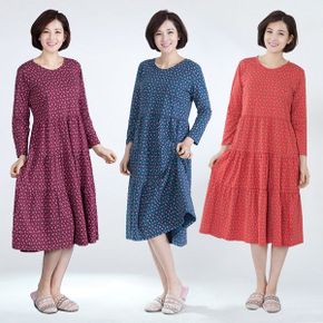 엄마옷 잔꽃캉캉 면 원피스 홈웨어 MQG128677 마담 미시옷 중년여성의류 빅사이즈.._P328828964