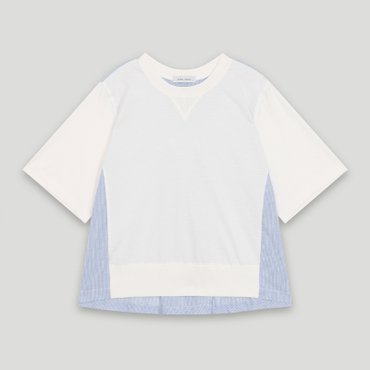 코데즈컴바인 우븐배색 시보리 티셔츠 (CKB-TS513W4)