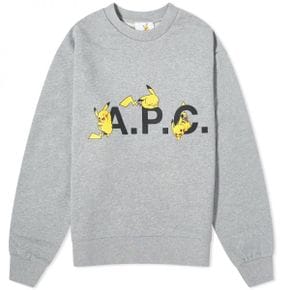 우먼 A.P.C. 아페쎄 Pokemon Pikachu 스웨트셔츠 - Heathered 라이트 그레이 COGVF-F27862-PLB