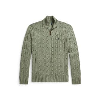폴로 랄프 로렌 남성 케이블 니트 코튼 풀 지퍼 스웨터(MNPOSWE16822461300)