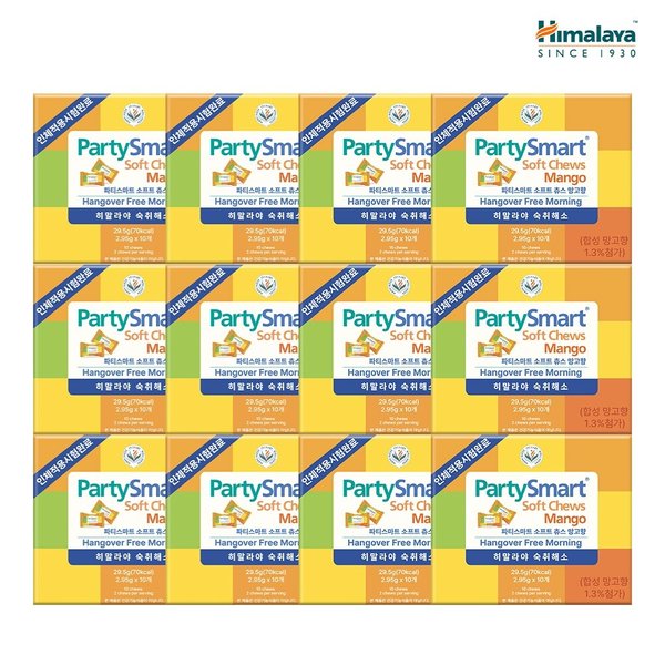 숙취해소 저당 파티스마트 츄 망고 10개입 12박스