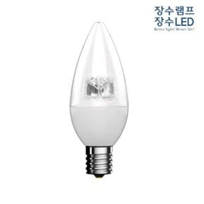 장수램프 투명 LED 촛대구 5W 전구색 E17 캔들다마_WBC069B