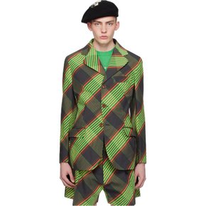 브라운 & 그린 렉 블레이저 23010019-W00RP- COMBAT TARTAN