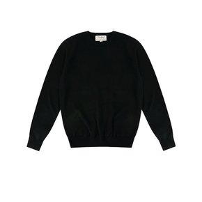 Wool soft round neck knit (Black)