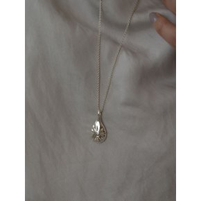 silver925 drop spiral long necklace