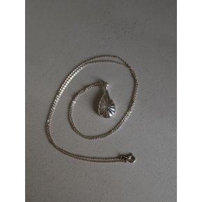 silver925 drop spiral long necklace