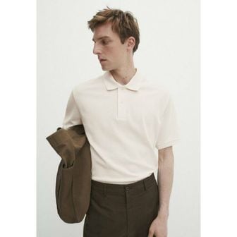 이스퀘어 4730607 Massimo Dutti MICROTEXTURED - Polo shirt beige