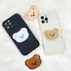 [갤럭시A]Linkvu 코튼 베일리 곰돌이패치 컬러케이스 퀀텀 A82 A52 A42 A32 A33 A53 A71 A51 A31