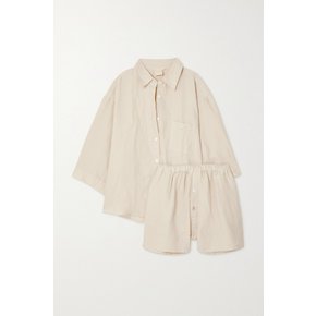 + Net Sustain The 03 Washed-linen Shirt And Shorts Set 크림