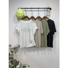 (모달 FREE)해리슨 레터링 라운드넥 반팔 티셔츠 4color