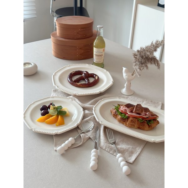 메종펄 감성 테이블웨어 도자기 디자인 접시 플레이트 21cm26cm30cm 3종
