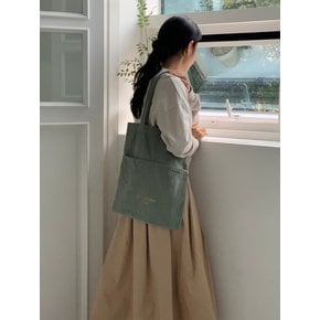 코듀로이 투포켓 숄더백 (민트) Corduroy  two pocket shoulder bag(Mint)