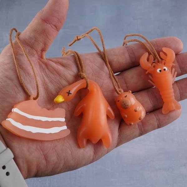 야광 거위 고리 동물 펜던트 열쇠 키링 가방 오리 자외선 컬러 (WFJKYEE)