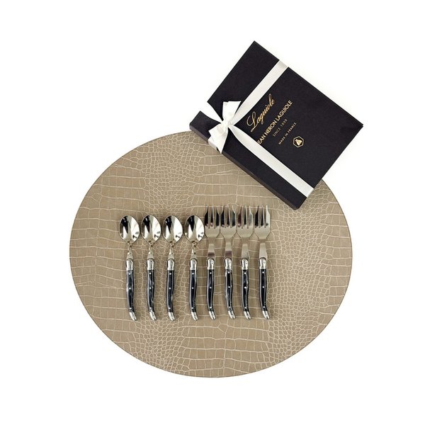 [선물포장] 장네론 라귀올 마블블랙 티스픈 & 티포크 세트 8p