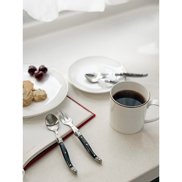 [선물포장] 장네론 라귀올 마블블랙 티스픈 & 티포크 세트 8p