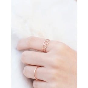14k 18k 왕관반지 하트 레이어드 데일리 링 심플 반지