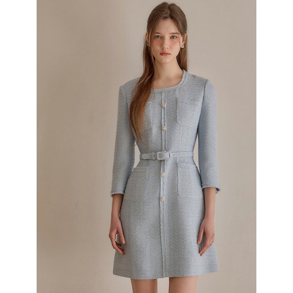 [Y]SS Calla136 쉬비긴즈 벨라 트위드 원피스 스카이블루