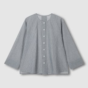 여 퓨어 코튼 긴팔 파자마 셔츠 J206101029058