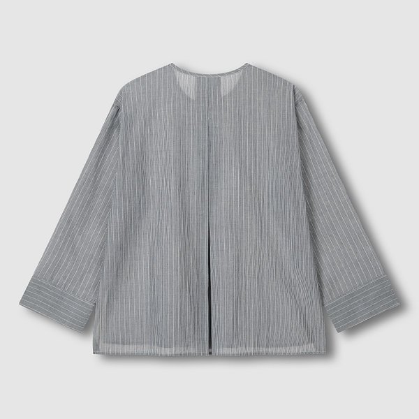 여 퓨어 코튼 긴팔 파자마 셔츠 J206101029058