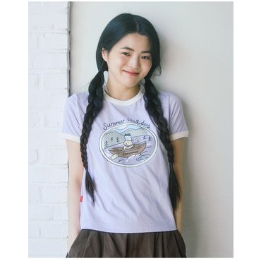 원더플레이스 [꼬모니노즈] 여성 [NINOZ X SOOBOOKZ] W SUMMER HOLIDAY T-SHIRT [3COLOR]