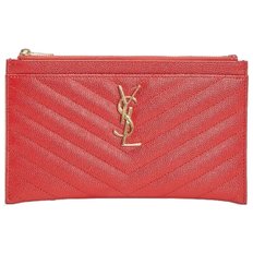 YSL 모노그램 로고 지퍼 미니 클러치백 레드 504922 BOW01 6515