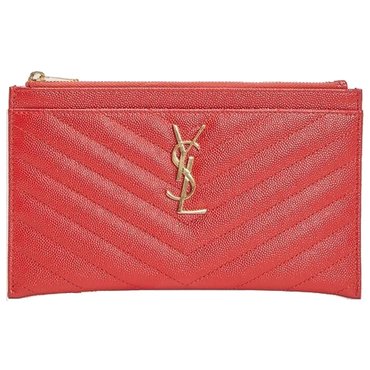 생로랑 YSL 모노그램 로고 지퍼 미니 클러치백 레드 504922 BOW01 6515