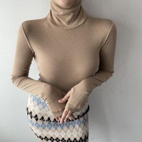 / 기모 워머소매 베이직 하이넥 데일리 목폴라티셔츠 5