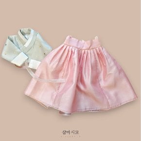 여아 한복 순 금박 연두