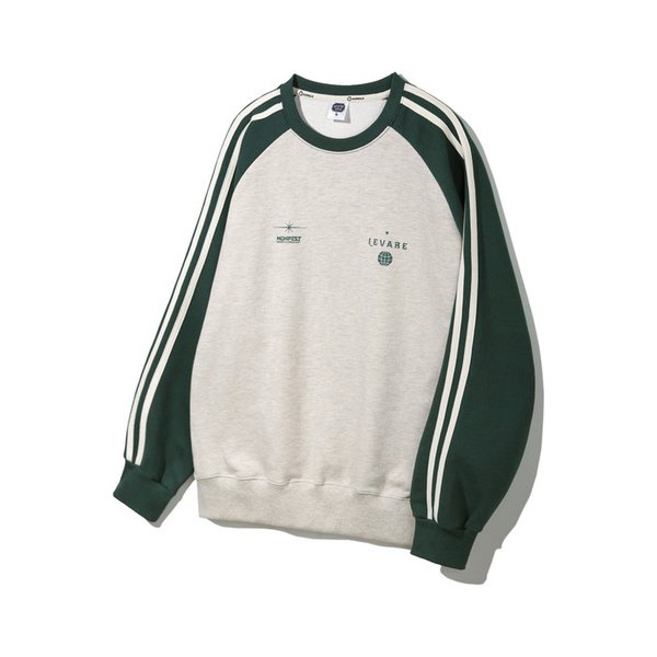 [기모추가]앨빈클로 매니페스트 레글런 배색 트랙 오버핏 맨투맨 MAR841 (6 COLOR)