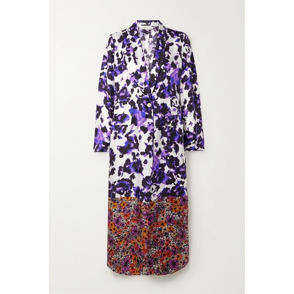 플로럴 프린트 실크 트윌 패널 코트 1647597302102113