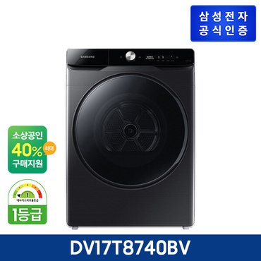 삼성 전자 그랑데 건조기 AI 17kg DV17T8740BV 블랙케비어