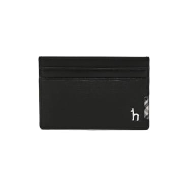 헤지스 [백화점BEST][CHESTER] 블랙 체크장식 소가죽 카드홀더 HJHO5E286BK