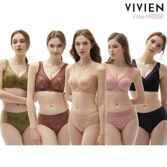 비비안 [방송히트]비비안 프리모션16-1차 오가닉코튼 모달 노와이어 브라팬티세트 11종(75A-90C)