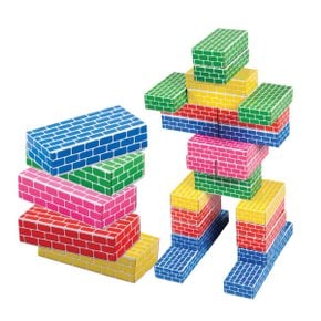 에듀플레이 종이벽돌블록 중형 오색 (50PCS)