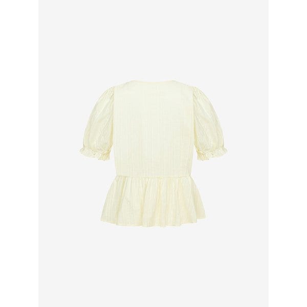 네크 스트링 셔링 블라우스 (TKBAF2470)