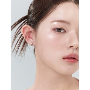 스티치 큐빅 크로스 귀걸이