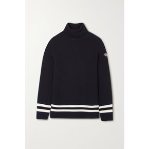 Judith Striped Knitted Turtleneck Sweater 네이비