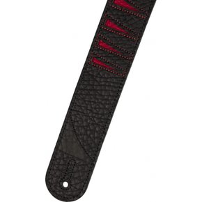 Jackson Shark Fin Leather Strap Red and Black 2inch 기타 스트랩