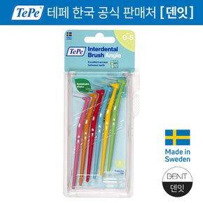 TePe 테페 치간칫솔 ㄱ자형 앵글 6개입 0.4~0.8mm