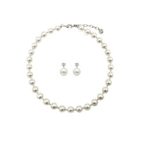 [2 SET] Pearl Earring & Necklace