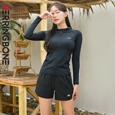 여성 래쉬가드세트 집업 긴팔 수영복 스윔팬츠 반바지 비치웨어 RF338 AG312