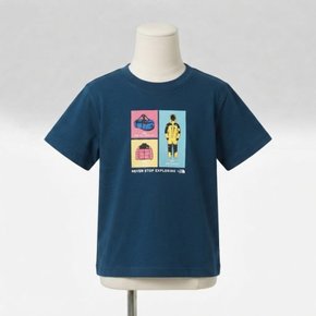 노스페이스 키즈 키즈 엠블럼 아카이브 반팔 티 LYONS BLUE NT7US08U
