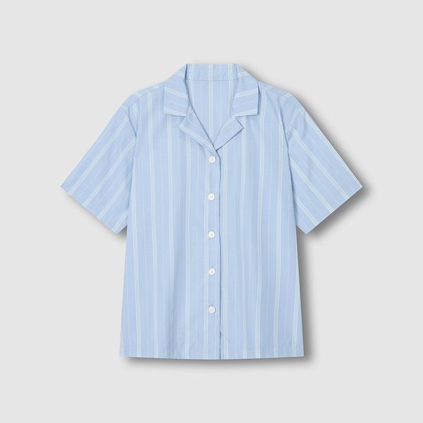 여 스트라이프 반팔 10부 파자마 세트 J216201083052