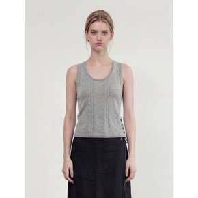 PETIT SOFT SLEEVELESS KNIT (MELANGE GRAY)