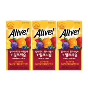 얼라이브 원스데일리+밀크씨슬 60정 3병 (총 6개월분) / 실리마린 비타민B 비타민C 비타민E 간건강