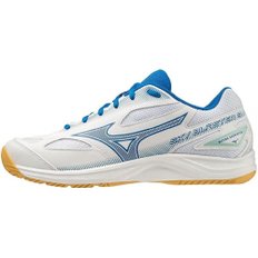 MIZUNO 배드민턴 슈즈 스카이 블래스터 3, 19.0cm 3E, 화이트/블루/터콰이즈