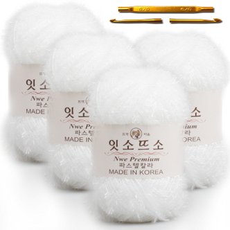 잇소뜨소 [정품][잇소뜨소] 호빵 테마 수세미실 국산 큰용량 90g 4p+도면+코바늘, 6종세트, 716m(4p)